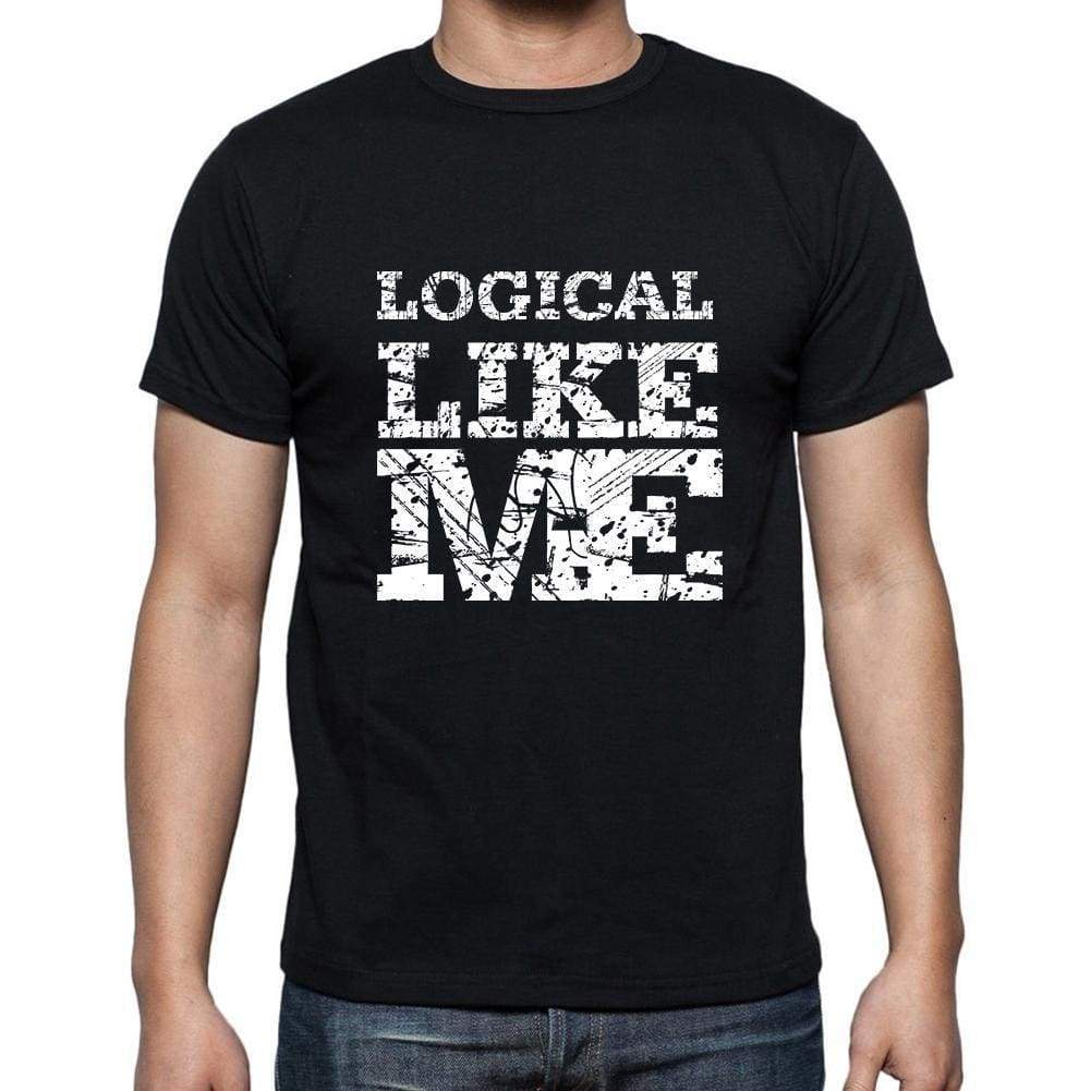 Logical Like Me Black Mens Short Sleeve Round Neck T-Shirt 00055 - Black / S - Casual