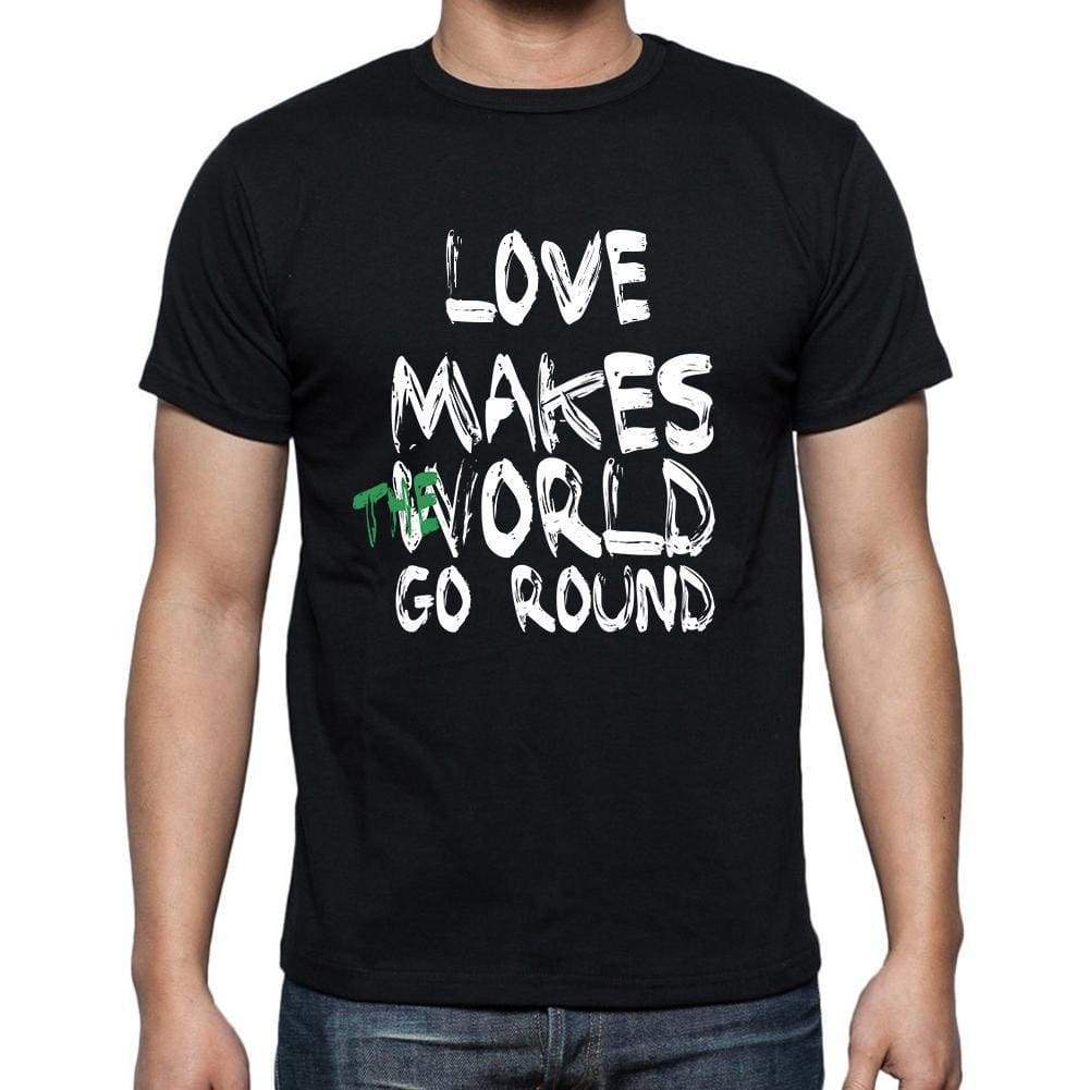 'love, World Goes Round, <span>Men's</span> <span><span>Short Sleeve</span></span> <span>Round Neck</span> T-shirt 00082 - ULTRABASIC