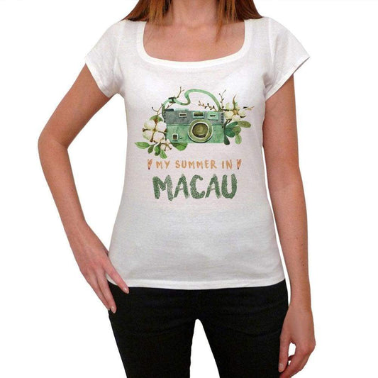 Macau Womens Short Sleeve Round Neck T-Shirt 00073 - Casual