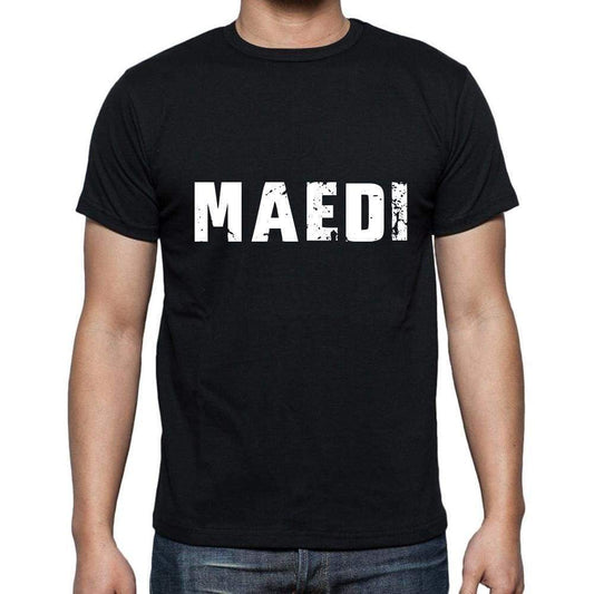Maedi Mens Short Sleeve Round Neck T-Shirt 5 Letters Black Word 00006 - Casual