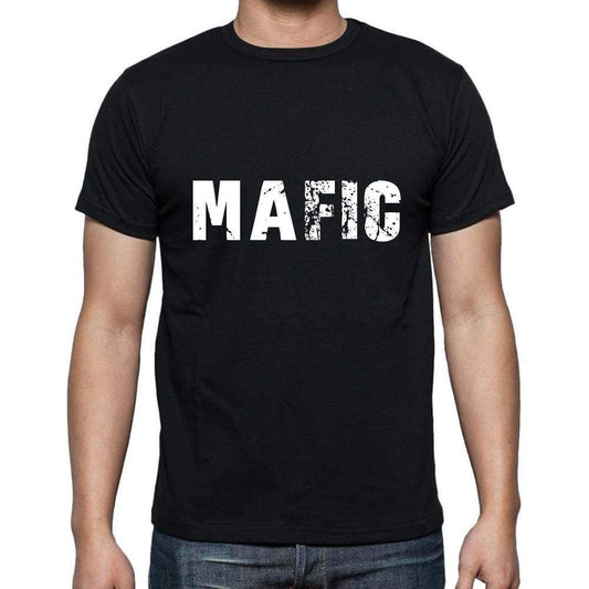 Mafic Mens Short Sleeve Round Neck T-Shirt 5 Letters Black Word 00006 - Casual