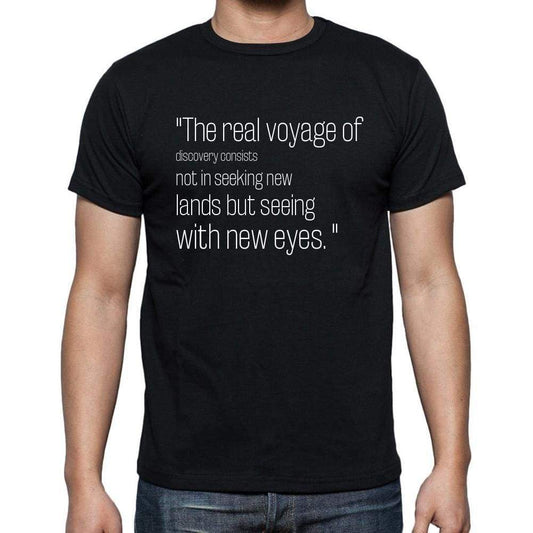 Marcel Proust Quote T Shirts The Real Voyage Of Disco T Shirts Men Black - Casual