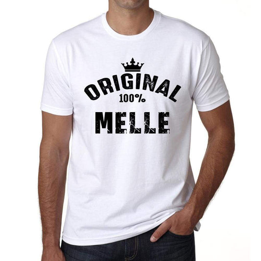 Melle 100% German City White Mens Short Sleeve Round Neck T-Shirt 00001 - Casual