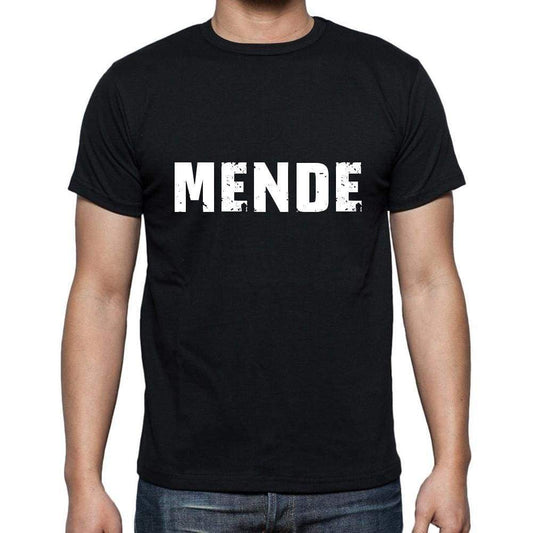 Mende Mens Short Sleeve Round Neck T-Shirt 5 Letters Black Word 00006 - Casual