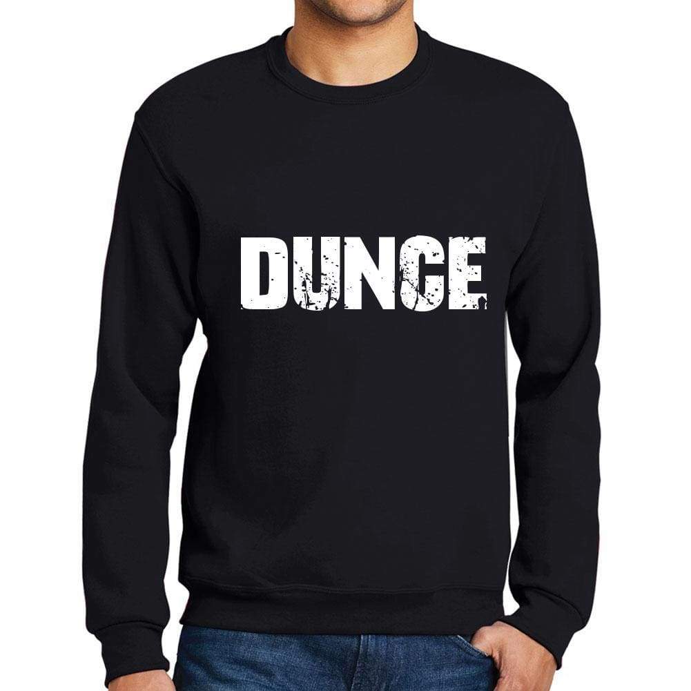 Mens Printed Graphic Sweatshirt Popular Words Dunce Deep Black - Deep Black / Small / Cotton - Sweatshirts