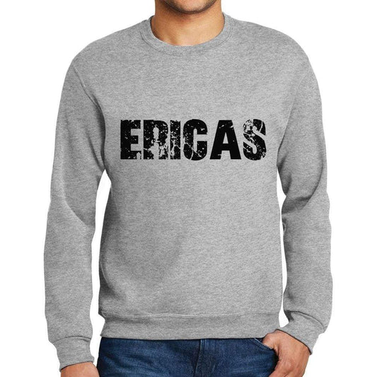 Mens Printed Graphic Sweatshirt Popular Words Ericas Grey Marl - Grey Marl / Small / Cotton - Sweatshirts