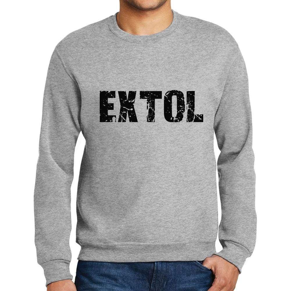 Mens Printed Graphic Sweatshirt Popular Words Extol Grey Marl - Grey Marl / Small / Cotton - Sweatshirts