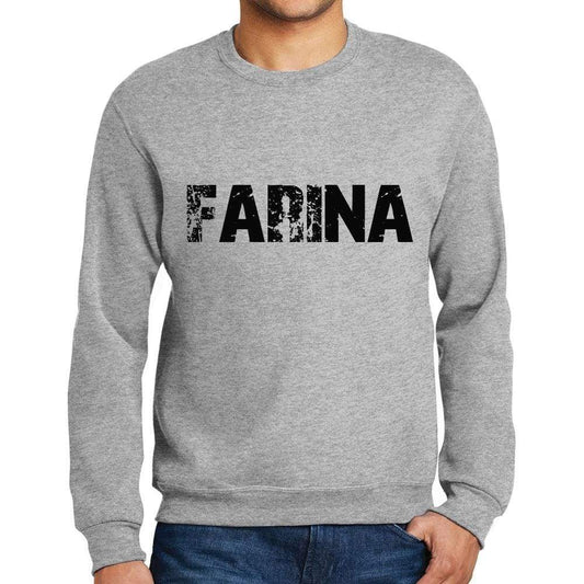 Mens Printed Graphic Sweatshirt Popular Words Farina Grey Marl - Grey Marl / Small / Cotton - Sweatshirts