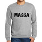 Mens Printed Graphic Sweatshirt Popular Words Massa Grey Marl - Grey Marl / Small / Cotton - Sweatshirts