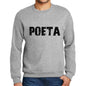 Mens Printed Graphic Sweatshirt Popular Words Poeta Grey Marl - Grey Marl / Small / Cotton - Sweatshirts