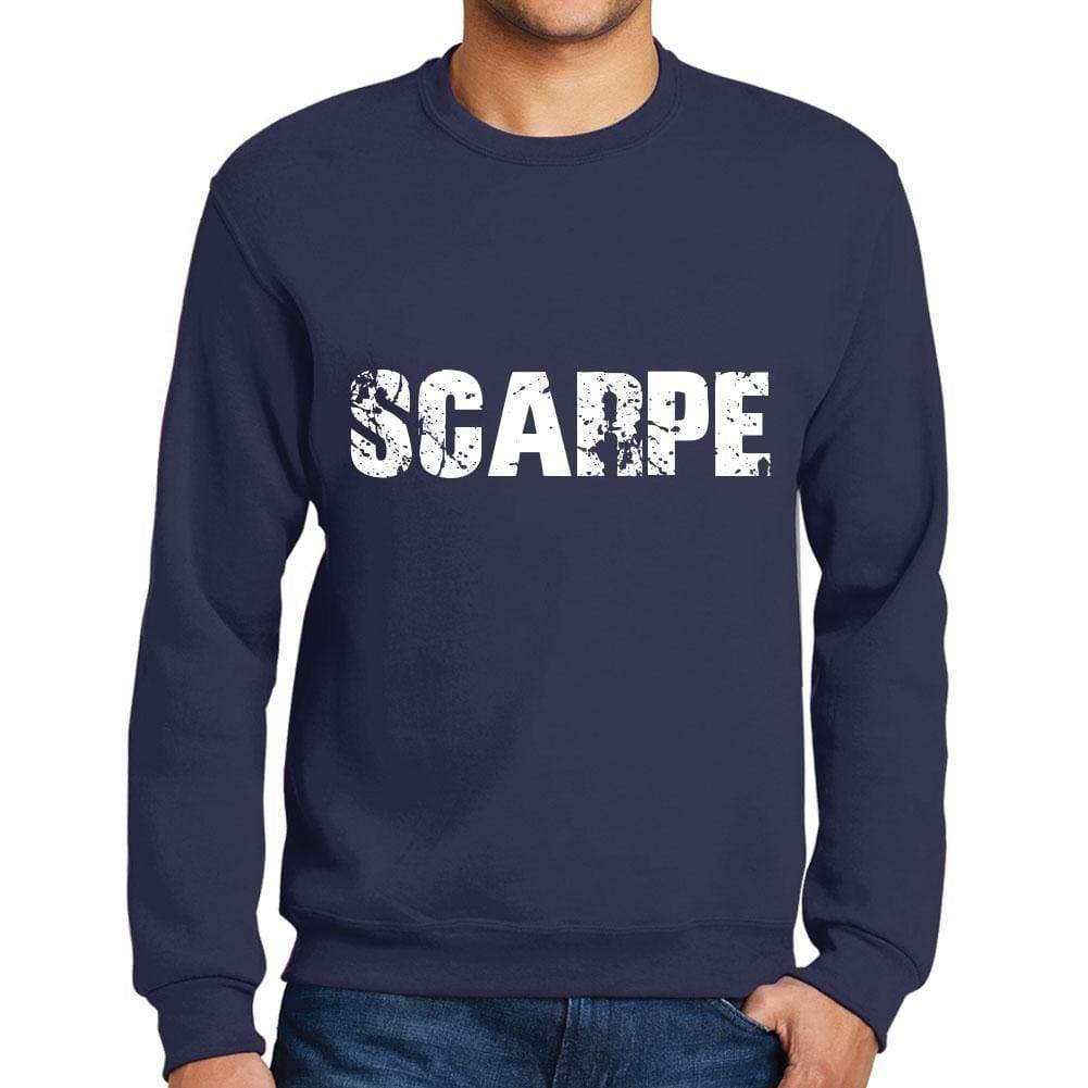 Mens Printed Graphic Sweatshirt Popular Words Scarpe French Navy - French Navy / Small / Cotton - Sweatshirts