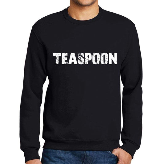Mens Printed Graphic Sweatshirt Popular Words Teaspoon Deep Black - Deep Black / Small / Cotton - Sweatshirts