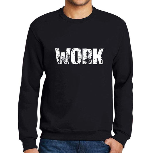 Mens Printed Graphic Sweatshirt Popular Words Work Deep Black - Deep Black / Small / Cotton - Sweatshirts