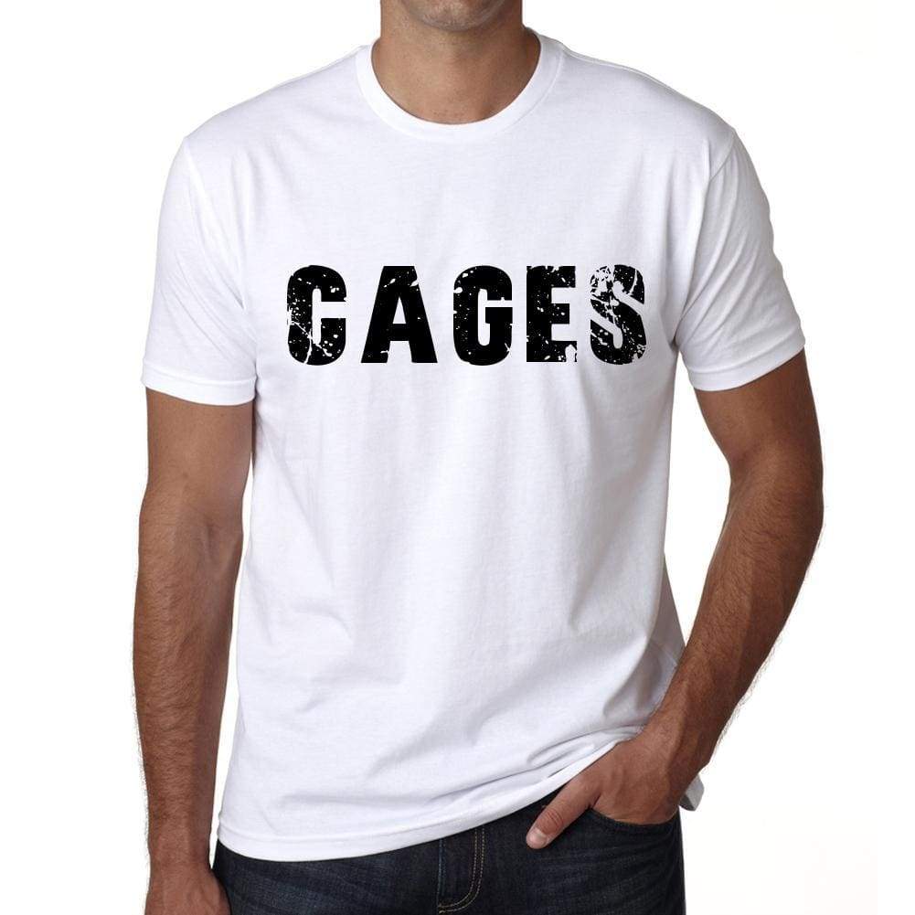 Mens Tee Shirt Vintage T Shirt Cages X-Small White 00561 - White / Xs - Casual