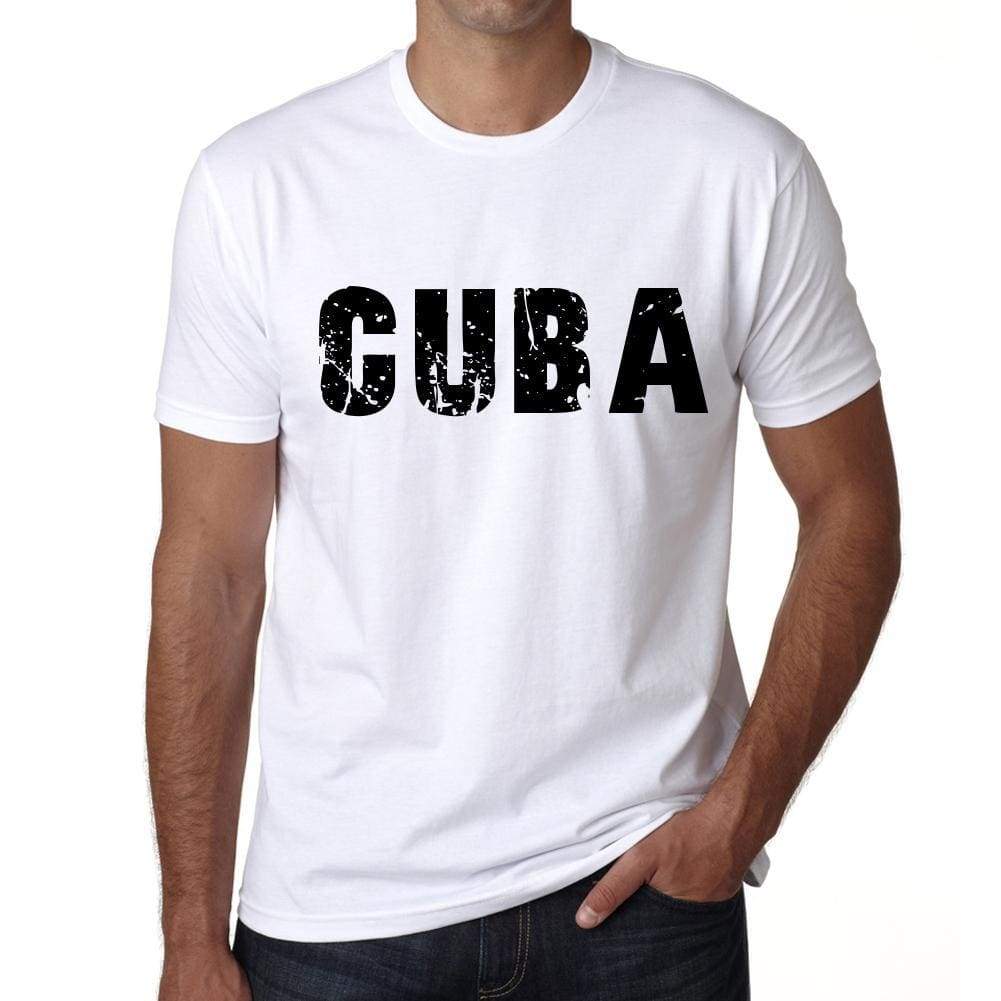 Mens Tee Shirt Vintage T Shirt Cuba X-Small White 00560 - White / Xs - Casual