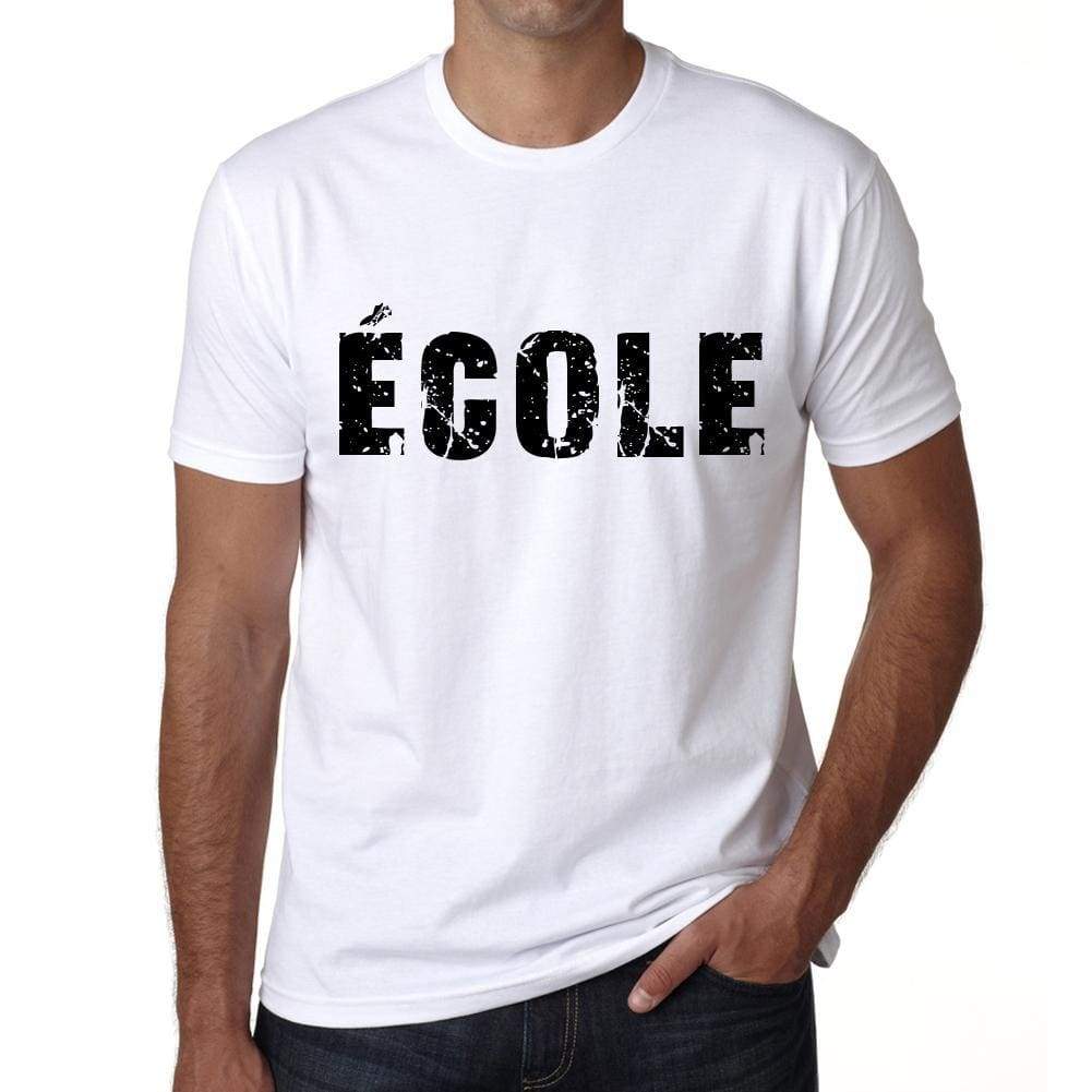 Mens Tee Shirt Vintage T Shirt École X-Small White 00561 - White / Xs - Casual