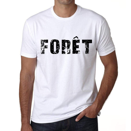 Mens Tee Shirt Vintage T Shirt Forêt X-Small White 00561 - White / Xs - Casual