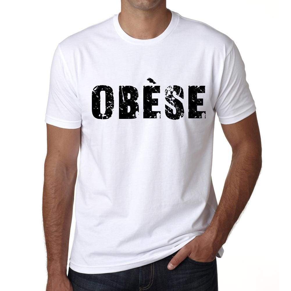 Mens Tee Shirt Vintage T Shirt Obèse X-Small White - White / Xs - Casual