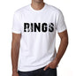 Mens Tee Shirt Vintage T Shirt Rings X-Small White - White / Xs - Casual