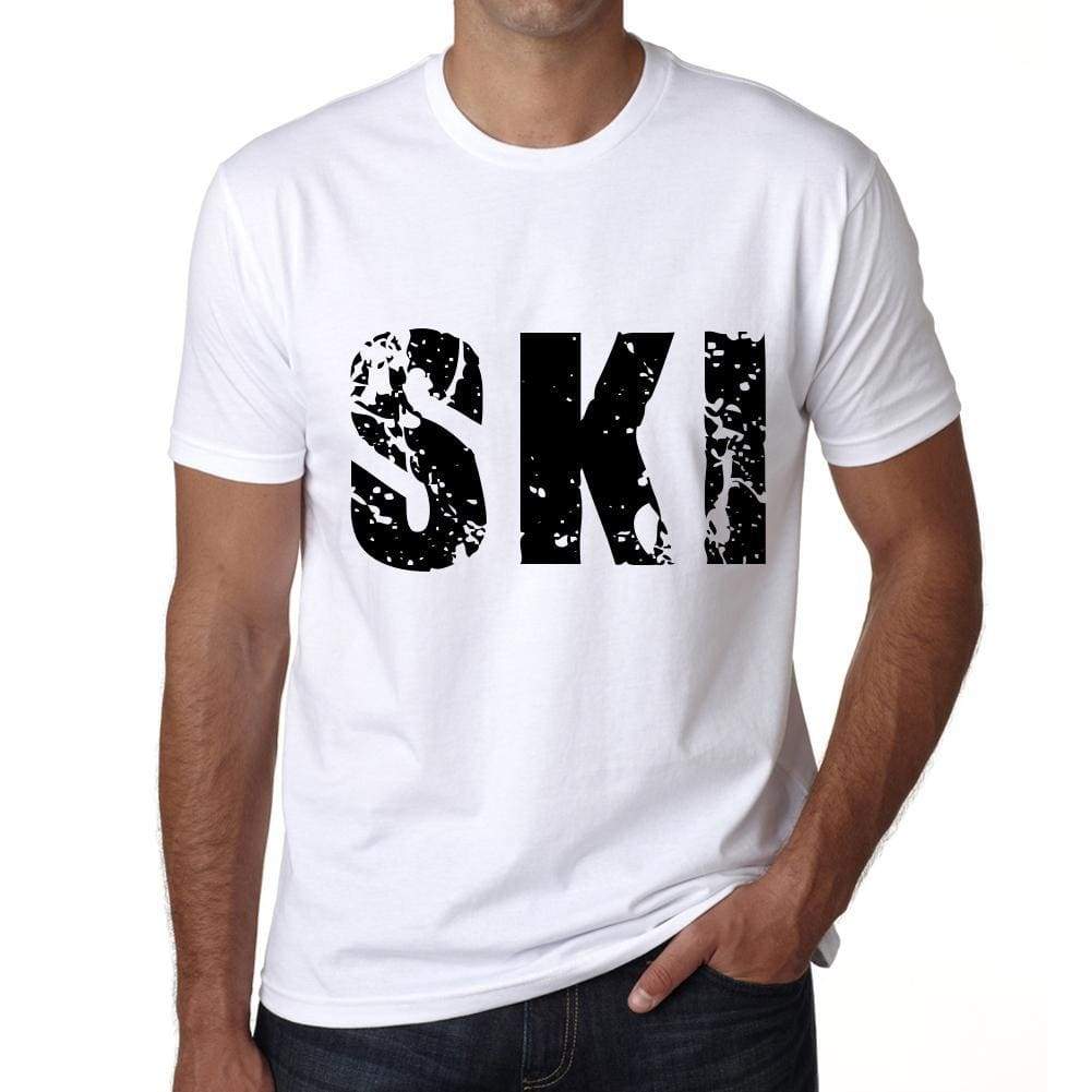Mens Tee Shirt Vintage T Shirt Ski X-Small White 00559 - White / Xs - Casual