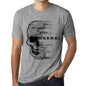Mens Vintage Tee Shirt Graphic T Shirt Anxiety Skull Normal Grey Marl - Grey Marl / Xs / Cotton - T-Shirt
