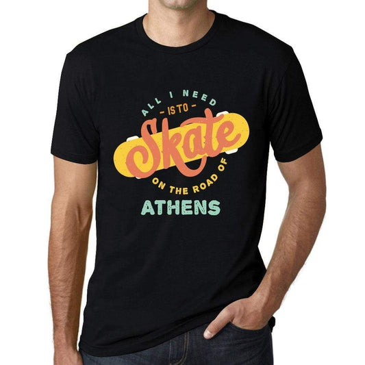 Mens Vintage Tee Shirt Graphic T Shirt Athens Black - Black / Xs / Cotton - T-Shirt