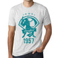 Mens Vintage Tee Shirt Graphic T Shirt Baseball Since 1957 Vintage White - Vintage White / Xs / Cotton - T-Shirt