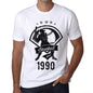 Mens Vintage Tee Shirt Graphic T Shirt Baseball Since 1990 White - White / Xs / Cotton - T-Shirt