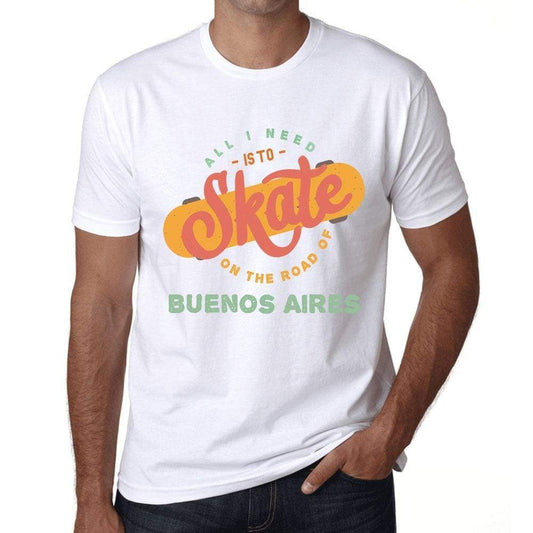 Mens Vintage Tee Shirt Graphic T Shirt Buenos Aires White - White / Xs / Cotton - T-Shirt