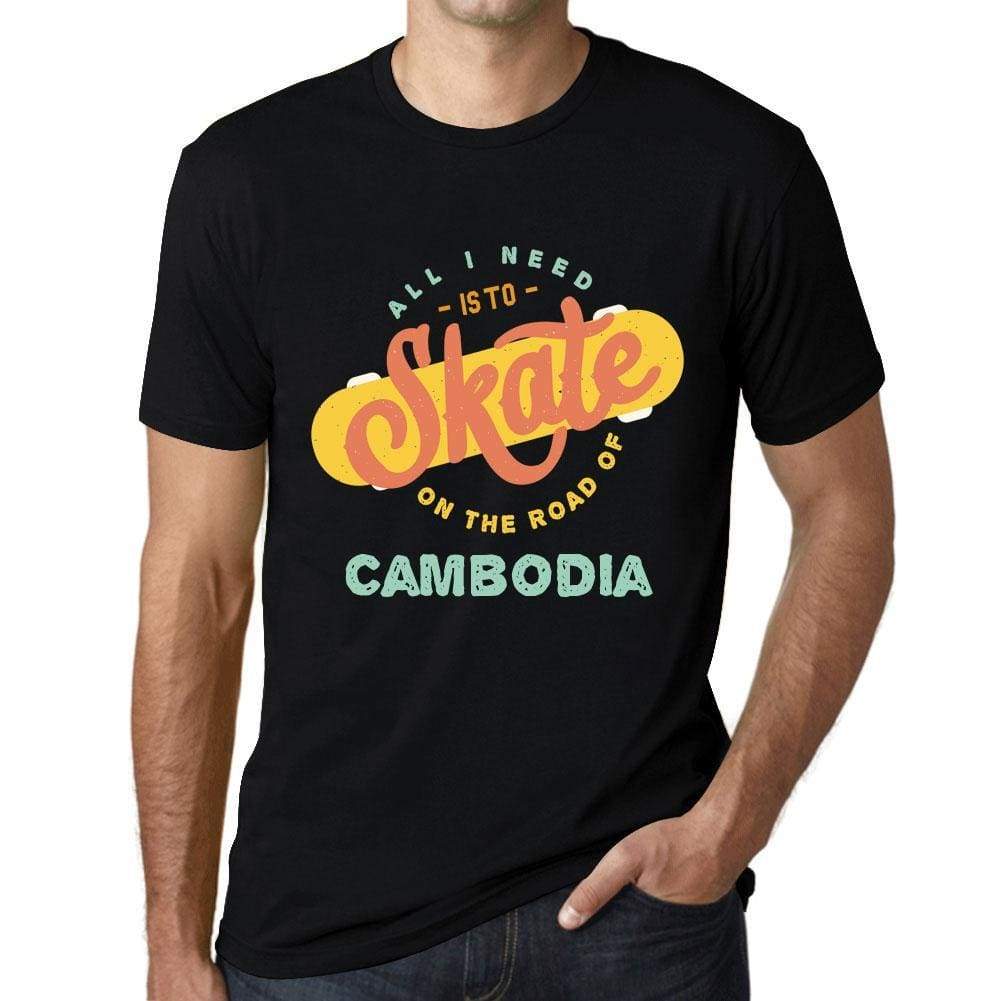 Mens Vintage Tee Shirt Graphic T Shirt Cambodia Black - Black / Xs / Cotton - T-Shirt