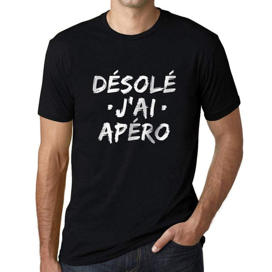 Mens Vintage Tee Shirt Graphic T Shirt Desole Jai Apero Deep Black - Deep Black / Xs / Cotton - T-Shirt