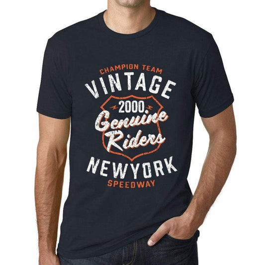 Mens Vintage Tee Shirt Graphic T Shirt Genuine Riders 2000 Navy - Navy / Xs / Cotton - T-Shirt