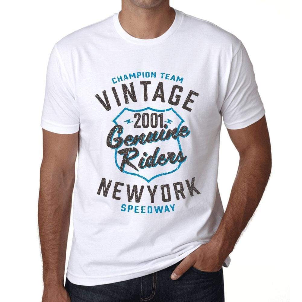 Mens Vintage Tee Shirt Graphic T Shirt Genuine Riders 2001 White - White / Xs / Cotton - T-Shirt