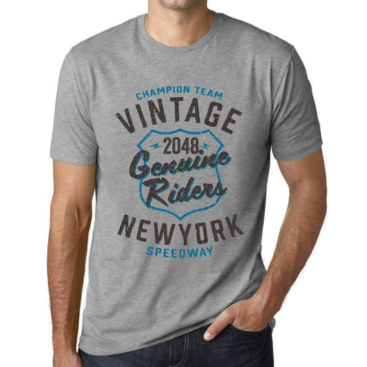 Mens Vintage Tee Shirt Graphic T Shirt Genuine Riders 2048 Grey Marl - Grey Marl / Xs / Cotton - T-Shirt