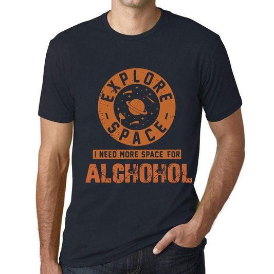 Mens Vintage Tee Shirt Graphic T Shirt I Need More Space For Alchohol Navy - Navy / Xs / Cotton - T-Shirt