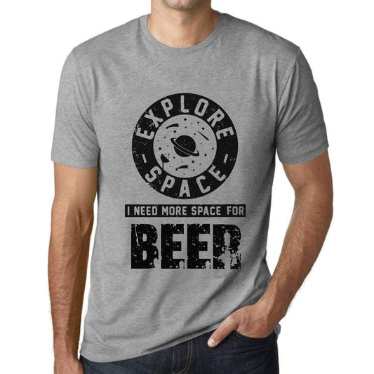Mens Vintage Tee Shirt Graphic T Shirt I Need More Space For Beer Grey Marl - Grey Marl / Xs / Cotton - T-Shirt