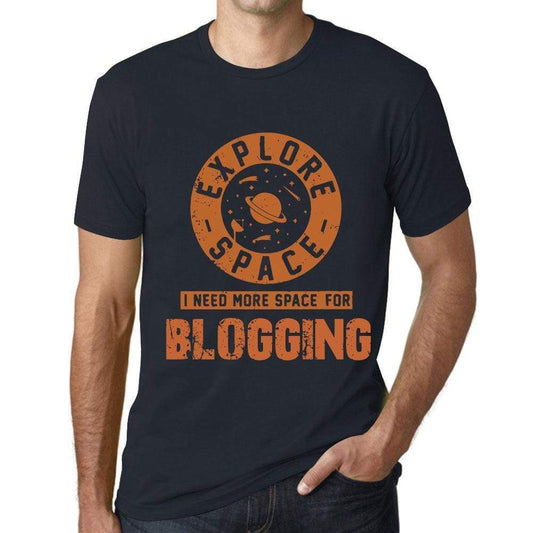 Mens Vintage Tee Shirt Graphic T Shirt I Need More Space For Blogging Navy - Navy / Xs / Cotton - T-Shirt