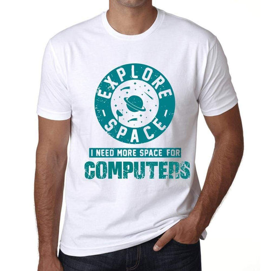 Mens Vintage Tee Shirt Graphic T Shirt I Need More Space For Computers White - White / Xs / Cotton - T-Shirt