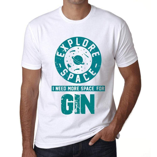 Mens Vintage Tee Shirt Graphic T Shirt I Need More Space For Gin White - White / Xs / Cotton - T-Shirt