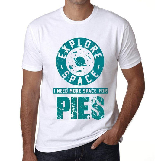 Mens Vintage Tee Shirt Graphic T Shirt I Need More Space For Pies White - White / Xs / Cotton - T-Shirt