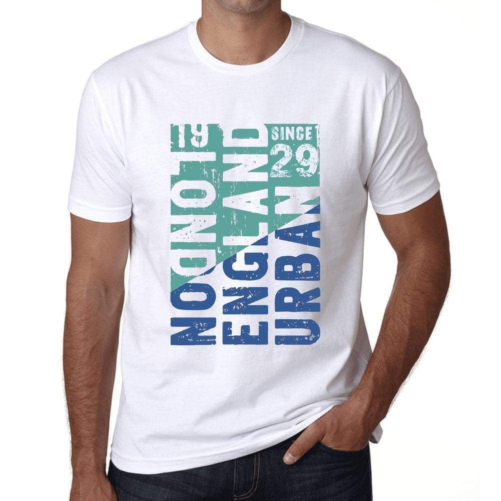 Mens Vintage Tee Shirt Graphic T Shirt London Since 29 White - White / Xs / Cotton - T-Shirt