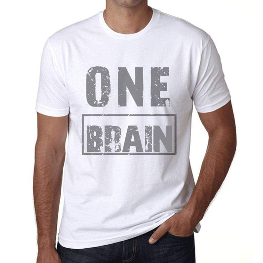 Mens Vintage Tee Shirt Graphic T Shirt One Brain White - White / Xs / Cotton - T-Shirt