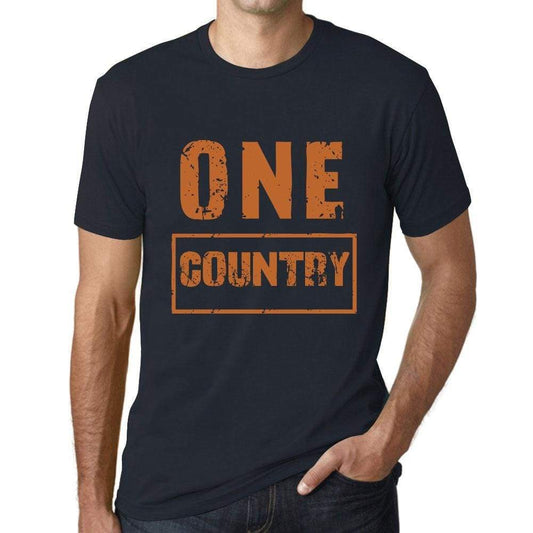 Men’s Vintage Tee Shirt <span>Graphic</span> T shirt One COUNTRY Navy - ULTRABASIC