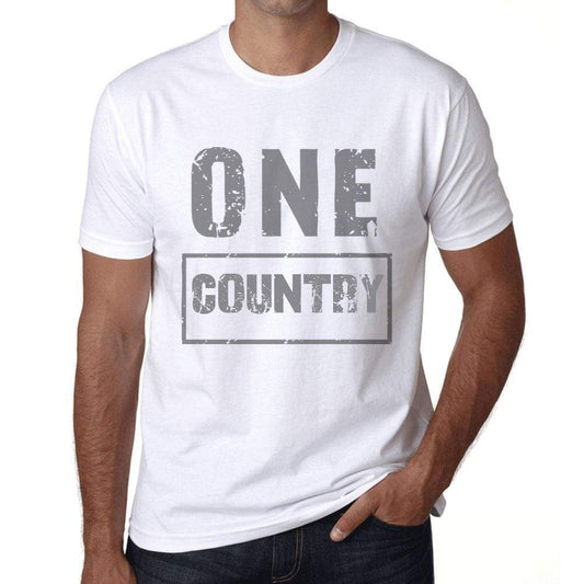 Men’s Vintage Tee Shirt <span>Graphic</span> T shirt One COUNTRY White - ULTRABASIC
