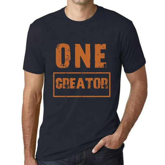 Men’s Vintage Tee Shirt <span>Graphic</span> T shirt One CREATOR Navy - ULTRABASIC