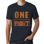 Mens Vintage Tee Shirt Graphic T Shirt One Right Navy - Navy / Xs / Cotton - T-Shirt