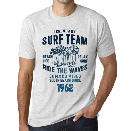 Mens Vintage Tee Shirt Graphic T Shirt Surf Team 1962 Vintage White - Vintage White / Xs / Cotton - T-Shirt