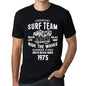 Mens Vintage Tee Shirt Graphic T Shirt Surf Team 1975 Deep Black - Deep Black / Xs / Cotton - T-Shirt