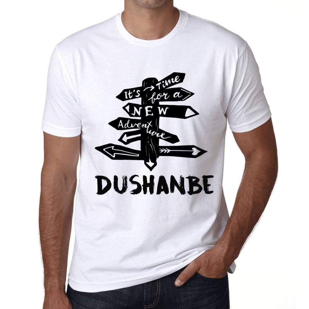 Mens Vintage Tee Shirt Graphic T Shirt Time For New Advantures Dushanbe White - White / Xs / Cotton - T-Shirt