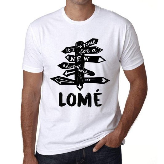 Mens Vintage Tee Shirt Graphic T Shirt Time For New Advantures Lomé White - White / Xs / Cotton - T-Shirt